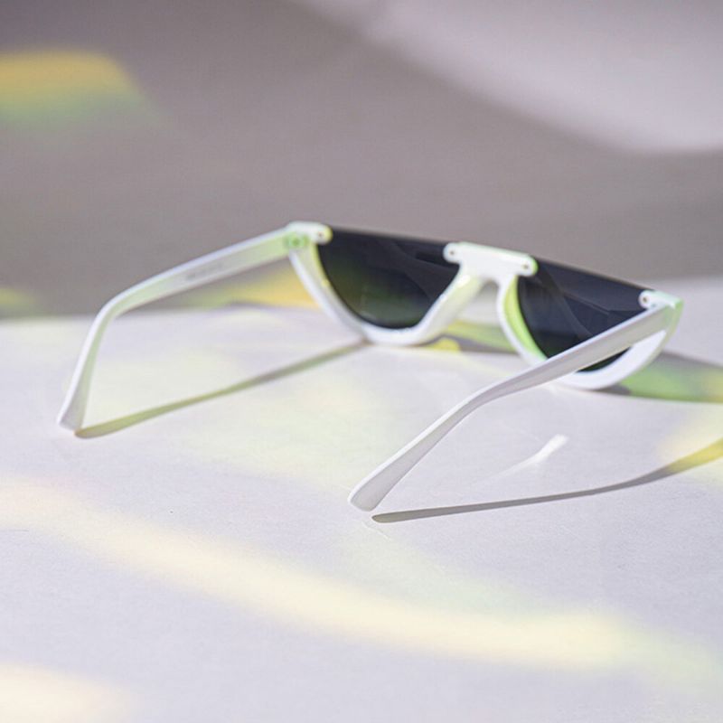 Lunettes De Soleil Demi-monture Inférieure Œil De Chat À La Mode Rétro Pour Femmes