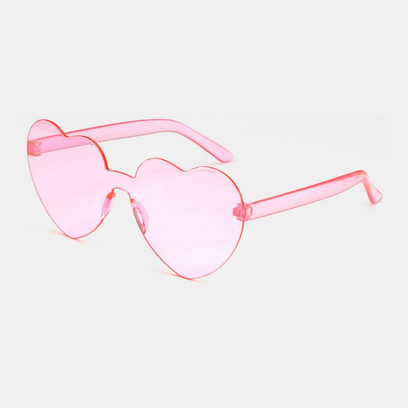 Lunettes De Soleil Pour Femmes Pc Lunettes De Soleil Décoratives Anti-uv Teintées En Forme De Coeur