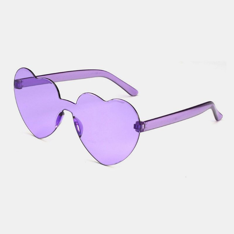 Lunettes De Soleil Pour Femmes Pc Lunettes De Soleil Décoratives Anti-uv Teintées En Forme De Coeur