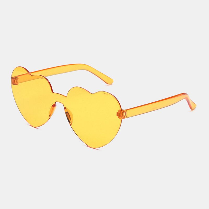 Lunettes De Soleil Pour Femmes Pc Lunettes De Soleil Décoratives Anti-uv Teintées En Forme De Coeur