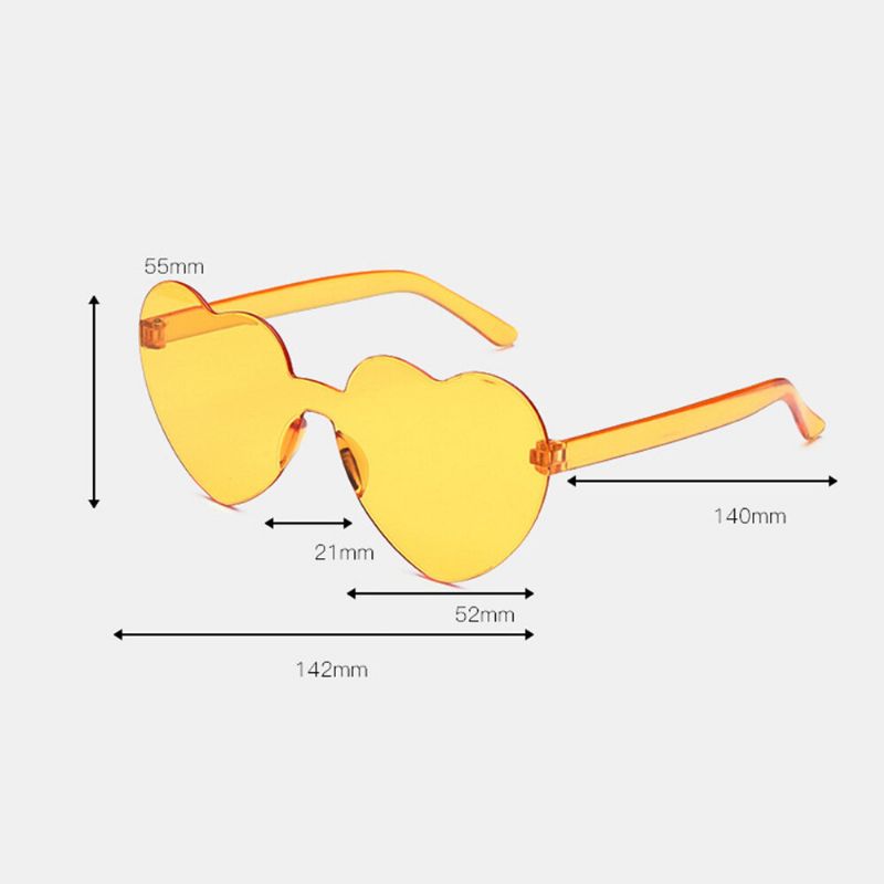 Lunettes De Soleil Pour Femmes Pc Lunettes De Soleil Décoratives Anti-uv Teintées En Forme De Coeur