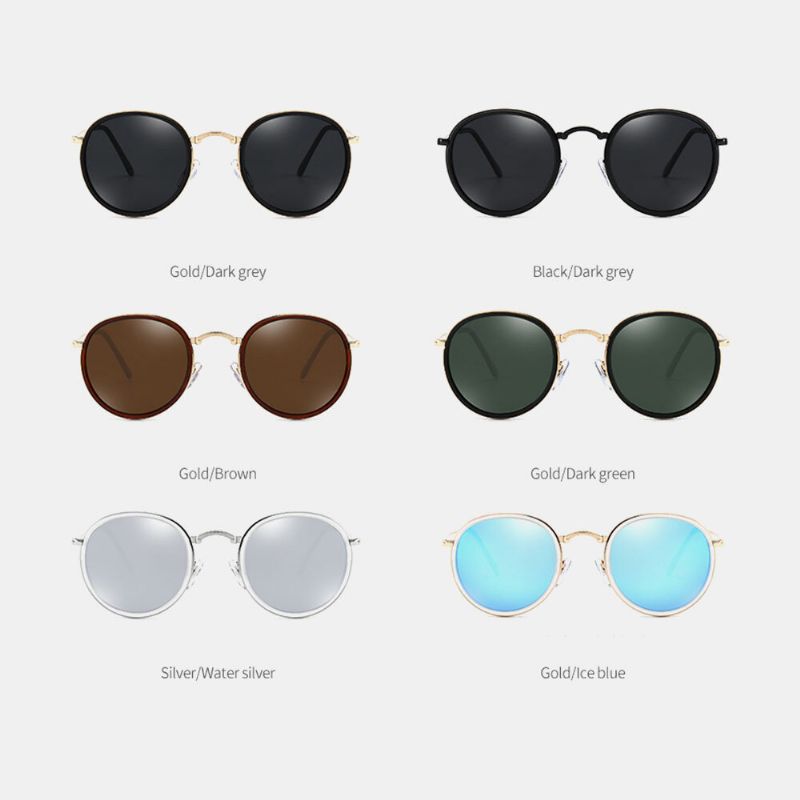 Lunettes De Soleil Polarisées À Monture Intégrale En Alliage Ovale Unisexe Avec Protection Contre Les Uv