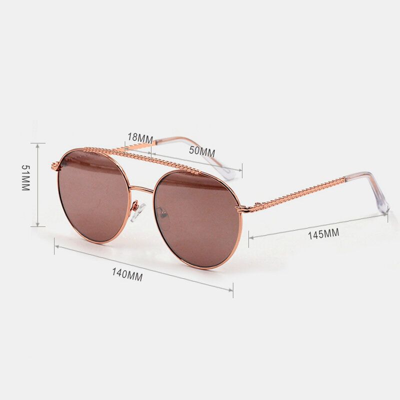 Lunettes De Soleil De Protection Anti-uv Décontractées Unisexes À Cercle Positif En Métal Plein Cadre