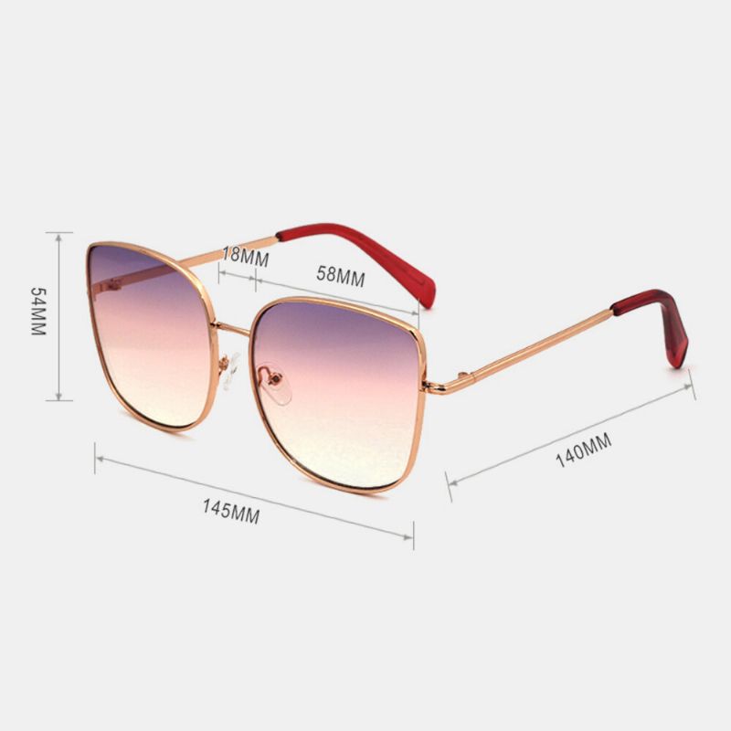 Lunettes De Soleil De Protection Contre Les Uv Avec Monture Carrée En Métal À La Mode Unisexe