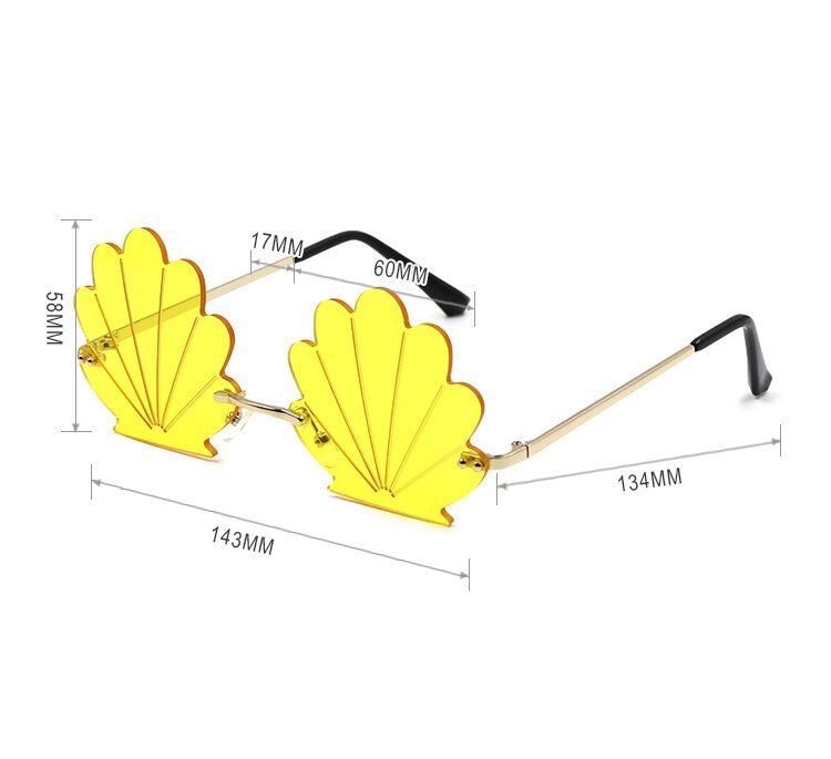 Lunettes De Soleil De Protection Uv Extérieures Décontractées En Forme De Coquille Pour Femmes