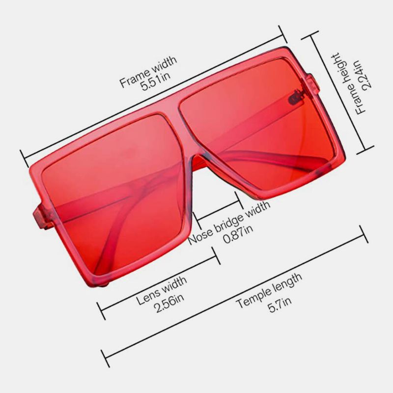 Lunettes De Soleil De Protection Uv À Monture Carrée Surdimensionnée Vintage Pour Femmes