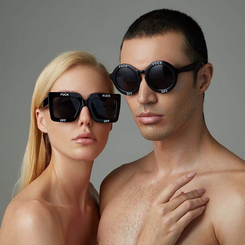 Lunettes De Soleil De Protection Uv Unisexe Décontractées Avec Cadre Épais Et Forme Carrée