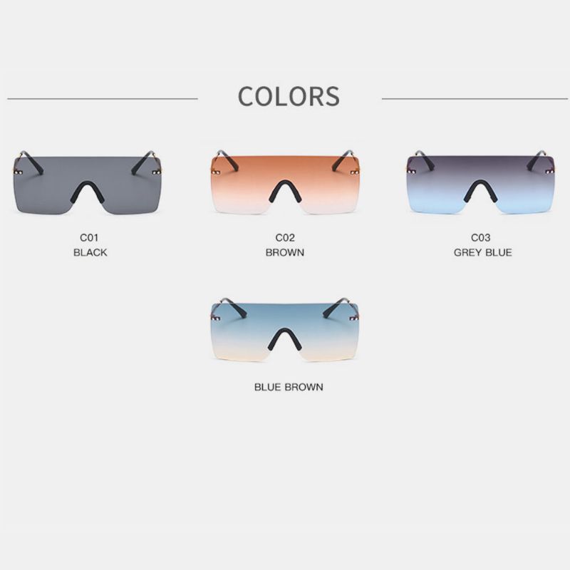 Lunettes De Soleil Unisexes Surdimensionnées Sans Cadre Avec Dégradé De Couleurs Tendance