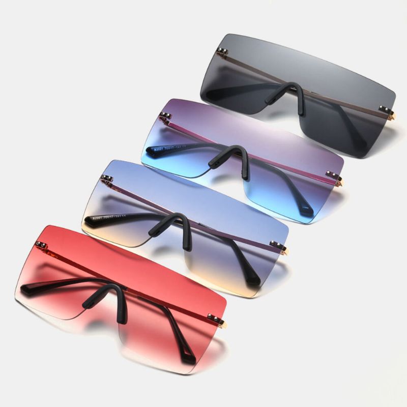 Lunettes De Soleil Unisexes Surdimensionnées Sans Cadre Avec Dégradé De Couleurs Tendance