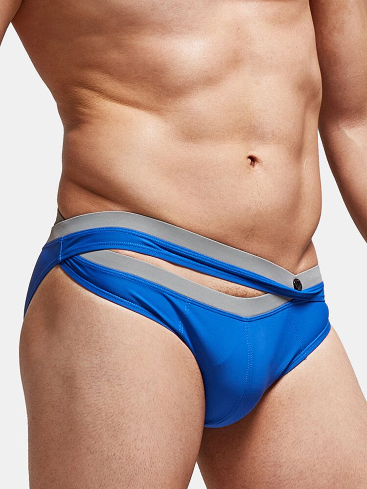 Maillot De Bain À Séchage Rapide De Couleur Unie Pour Hommes