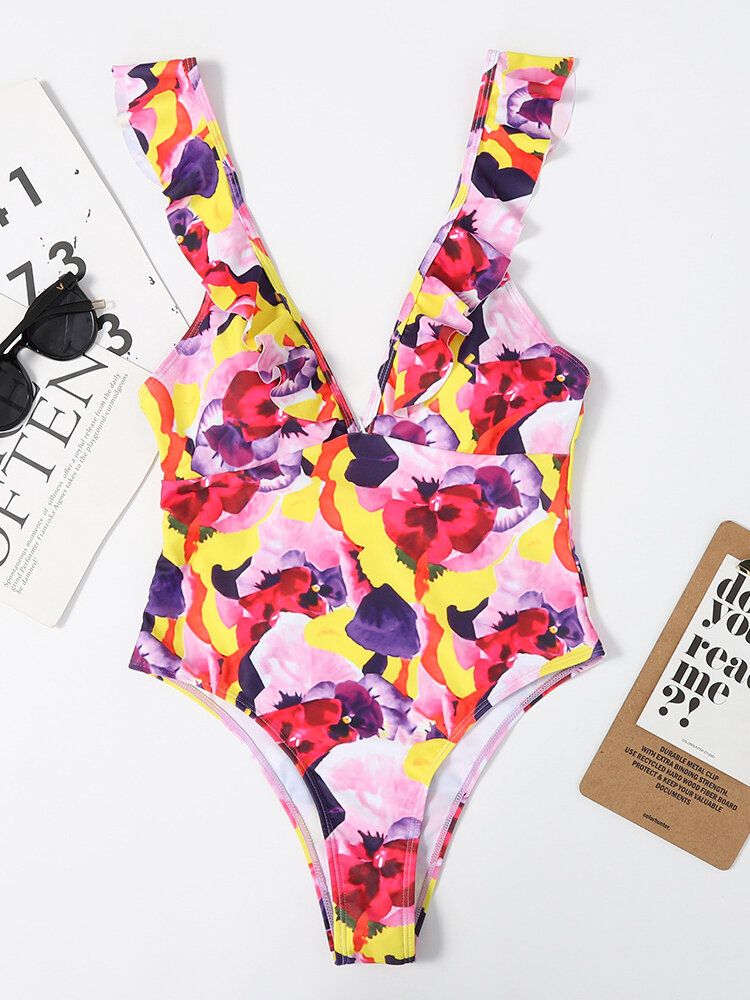 Maillot De Bain Une Pièce Respirant À Imprimé Floral Pour Femmes