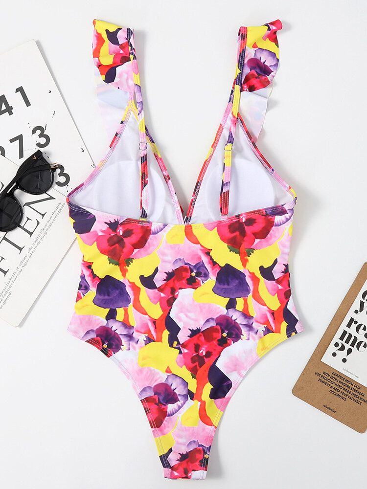 Maillot De Bain Une Pièce Respirant À Imprimé Floral Pour Femmes