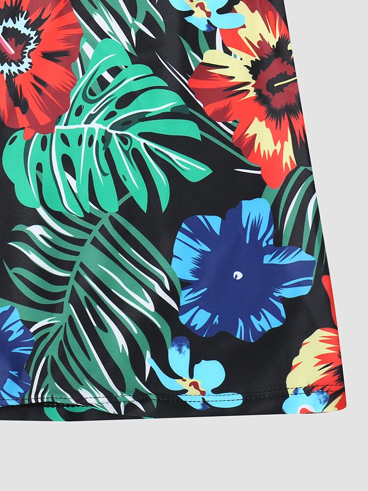 Maillots De Bain Bikinis À Col En V Rembourré Sans Fil À Motif De Feuilles Tropicales Pour Femmes