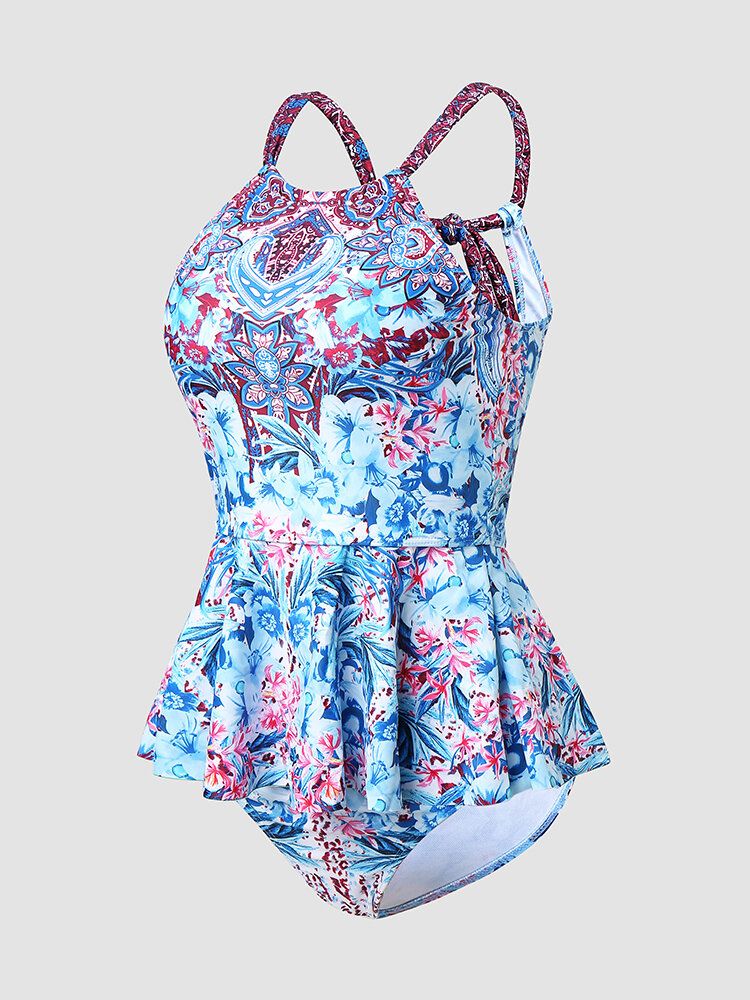 Maillots De Bain Bikinis De Vacances Creux À Imprimé Floral Pour Femmes