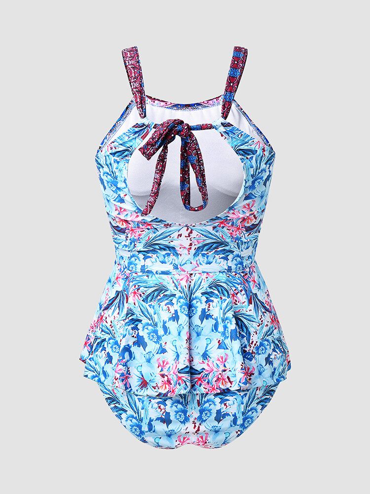 Maillots De Bain Bikinis De Vacances Creux À Imprimé Floral Pour Femmes