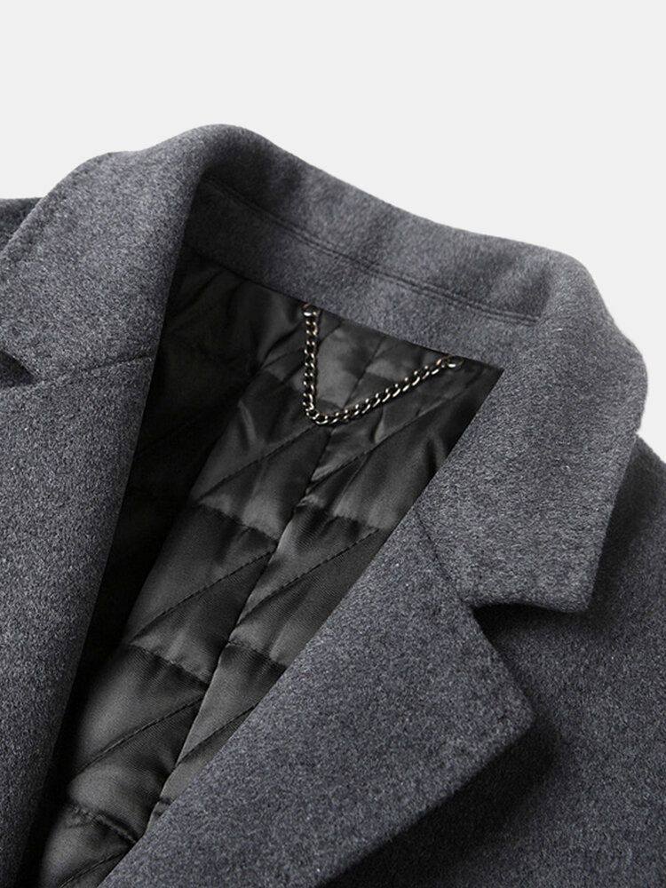 Manteau D'affaires Épais À Simple Boutonnage En Laine Pour Hommes