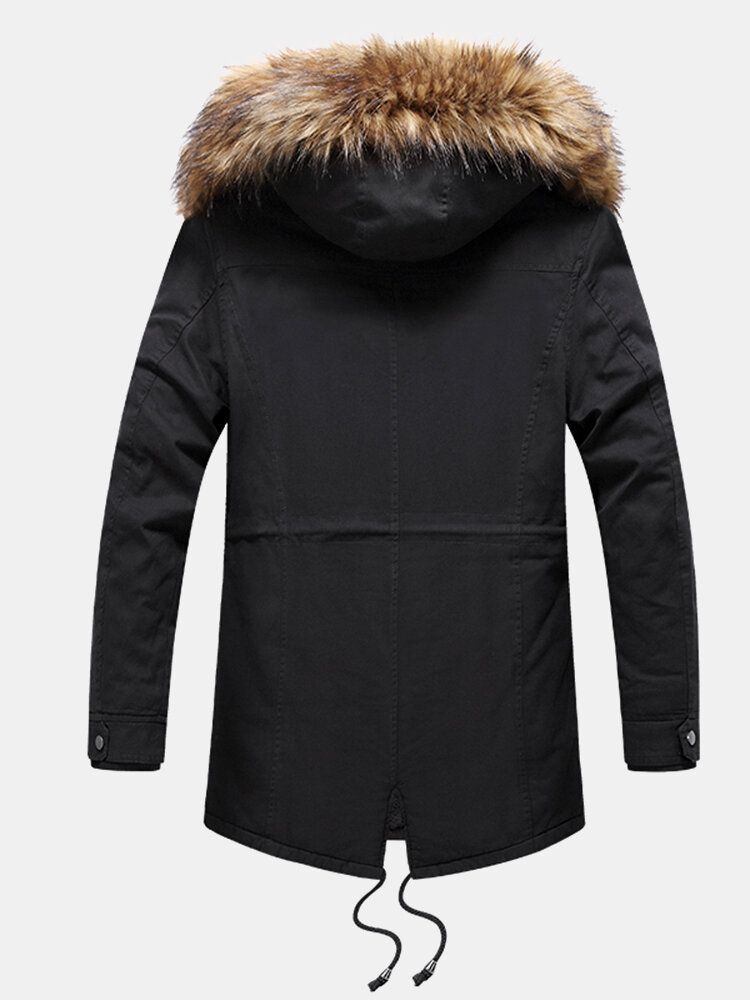 Manteau Coupe-vent Doublé Polaire À Capuche Amovible Pour Homme