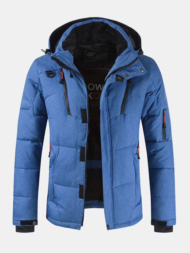 Manteau En Duvet À Capuche De Couleur Unie Pour Homme