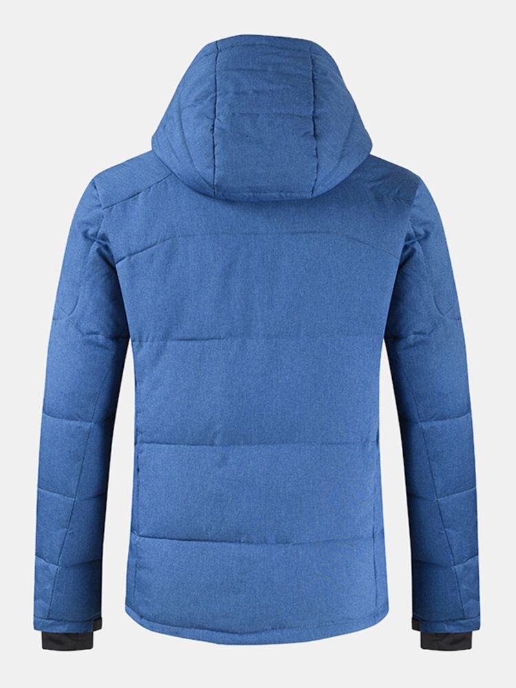 Manteau En Duvet À Capuche De Couleur Unie Pour Homme