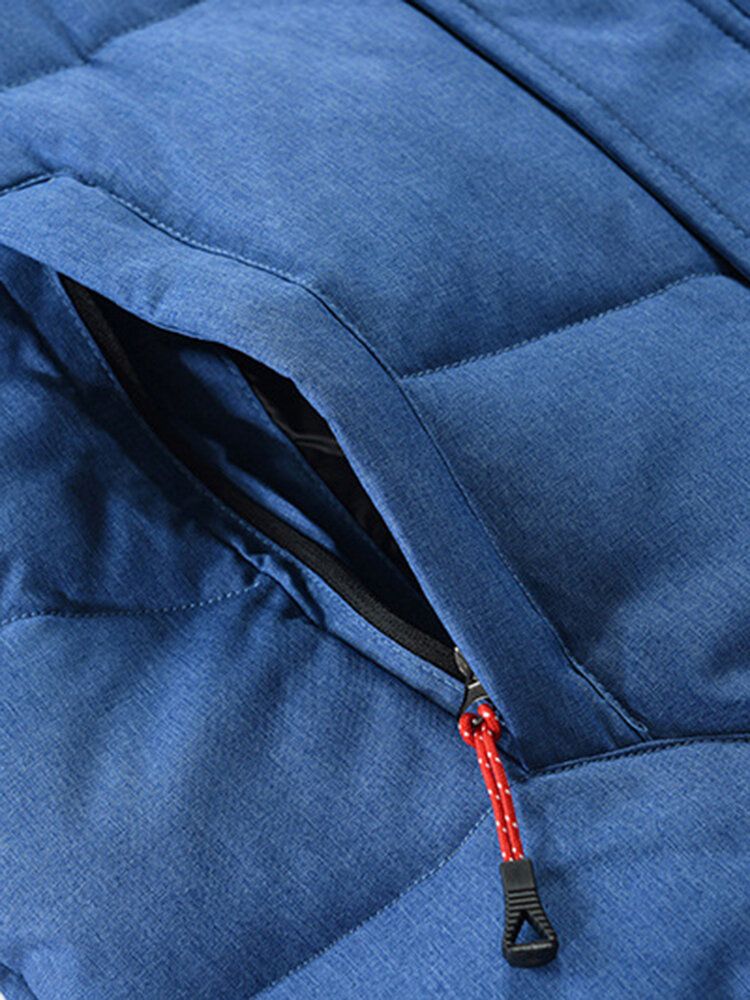 Manteau En Duvet À Capuche De Couleur Unie Pour Homme