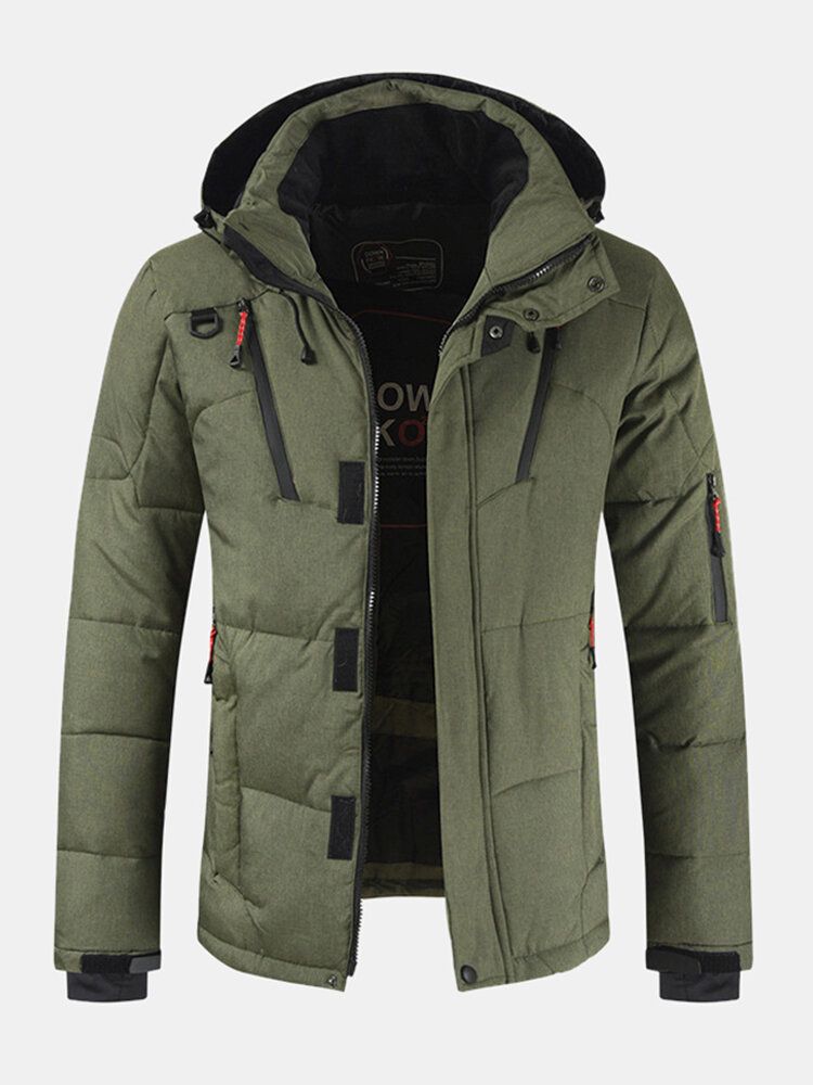 Manteau En Duvet À Capuche De Couleur Unie Pour Homme