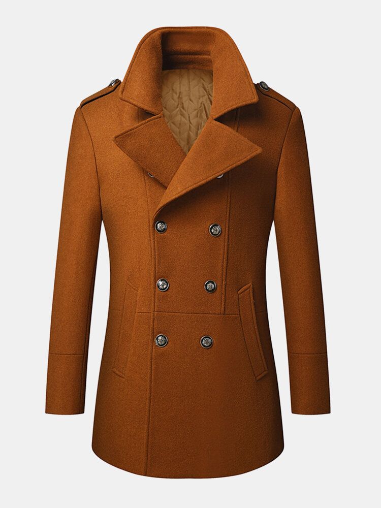 Manteau Épais En Laine À Double Boutonnage De Style Britannique Pour Hommes