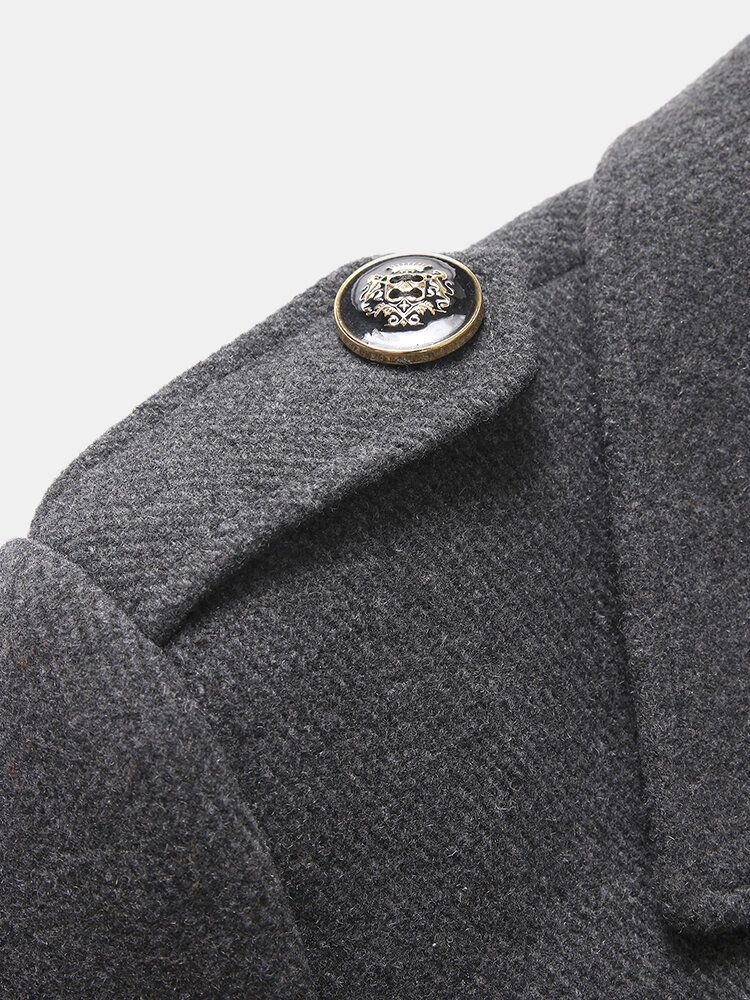 Manteau À Revers Épais En Laine Pour Homme À Double Boutonnage De Style Britannique