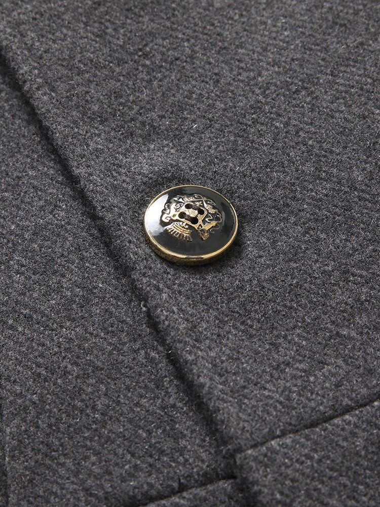 Manteau À Revers Épais En Laine Pour Homme À Double Boutonnage De Style Britannique