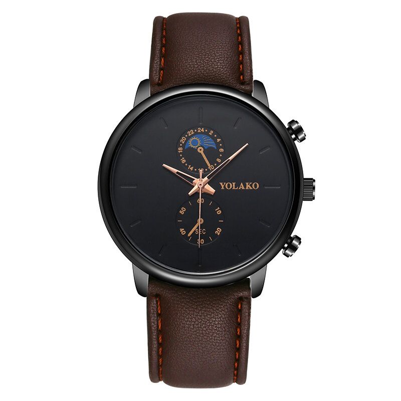 Masculino Fashion Style Étanche Hommes Bracelet En Cuir Montre À Quartz