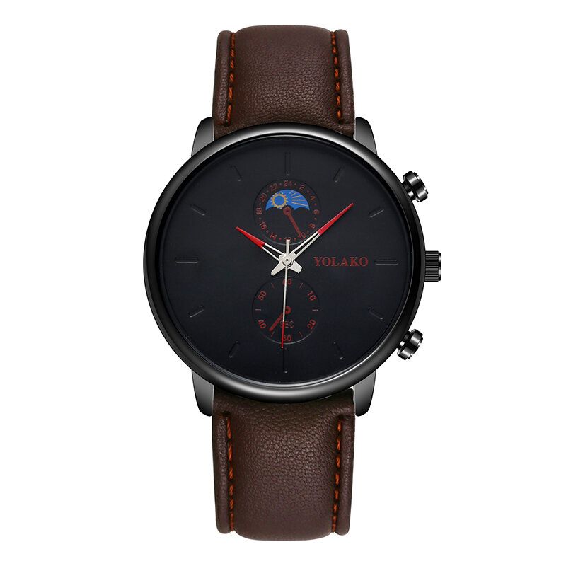 Masculino Fashion Style Étanche Hommes Bracelet En Cuir Montre À Quartz