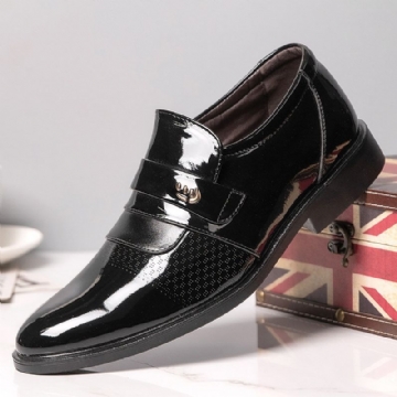 Men Brief Bout Pointu Non Slip Splicing Slip On Business Dress Shoes