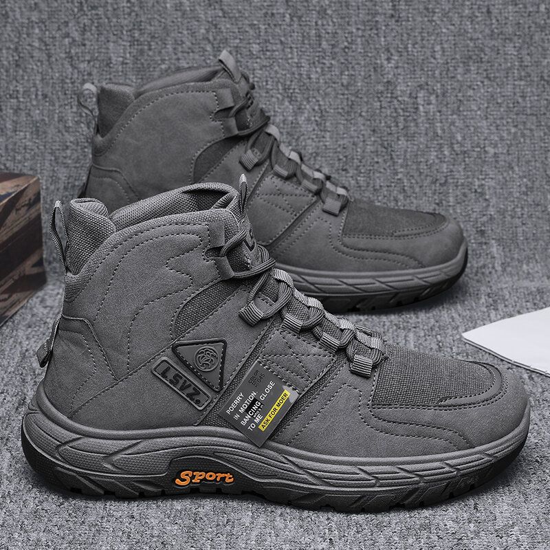 Men Brief Mesh Hard Wear Non Slip Lace Up Outdoor Casual Tooling Boots