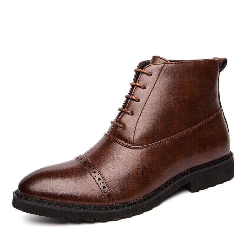 Men Brogue Comfy Calm Lace Up Dress Business Casual Bottines