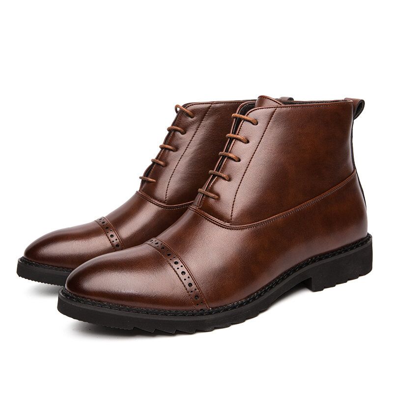 Men Brogue Comfy Calm Lace Up Dress Business Casual Bottines