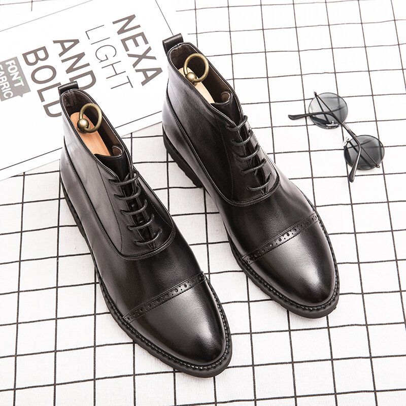 Men Brogue Comfy Calm Lace Up Dress Business Casual Bottines