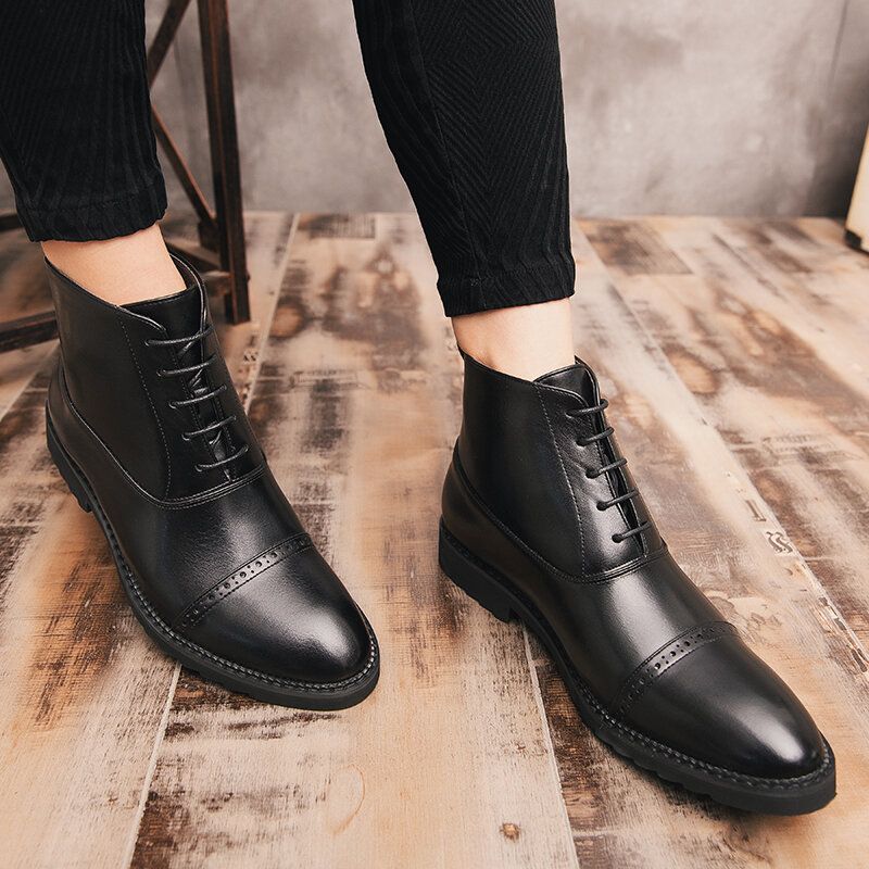 Men Brogue Comfy Calm Lace Up Dress Business Casual Bottines