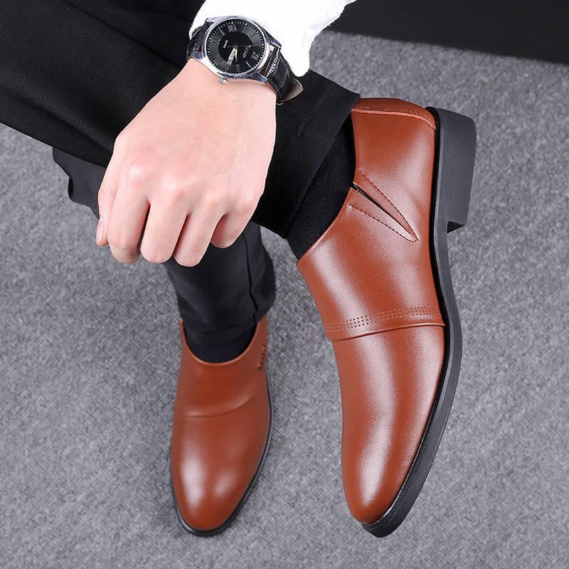 Men Business Comfy Soft Sole Slip On Formal Leather Shoes