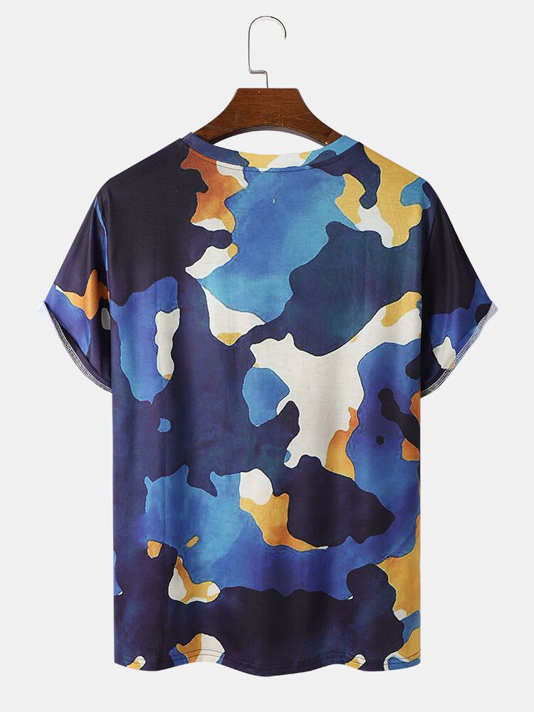 Men Camo Hem Cuff Graceful Leisure T-shirts Assortis