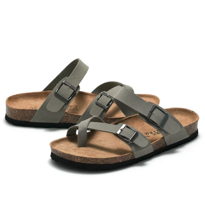 Men Clip Toe Buckle Slip On Casual Beach Daily Pantoufles