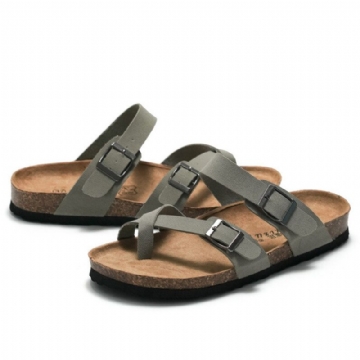 Men Clip Toe Buckle Slip On Casual Beach Daily Pantoufles