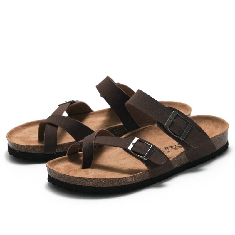 Men Clip Toe Buckle Slip On Casual Beach Daily Pantoufles