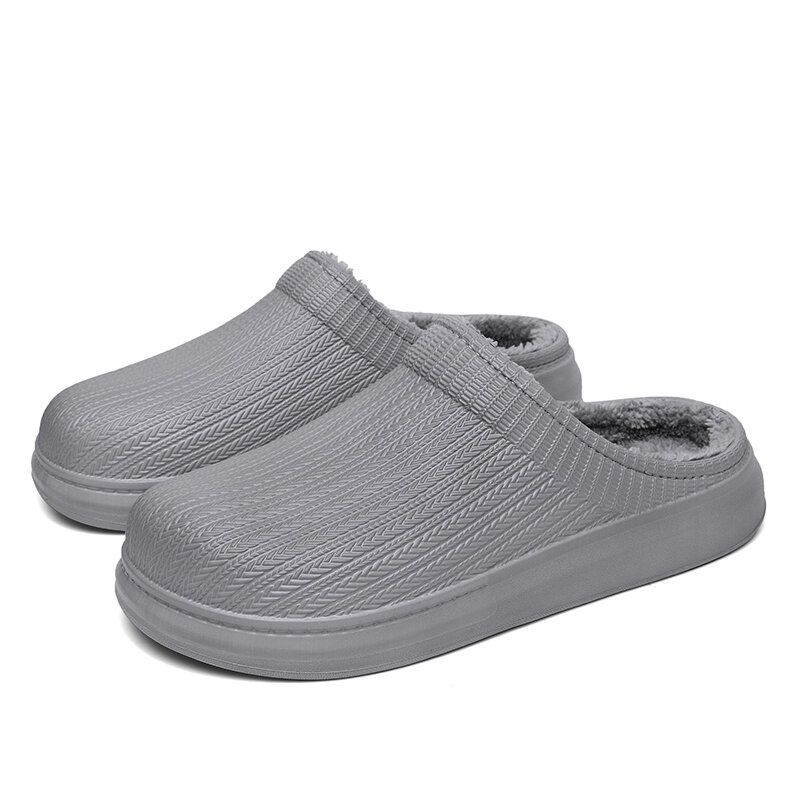 Men Comfy Wide Fit Riund Toe Backless Easy Slip-on Home Pantoufles