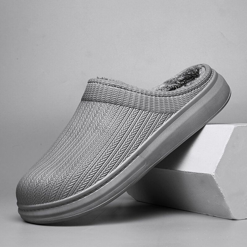 Men Comfy Wide Fit Riund Toe Backless Easy Slip-on Home Pantoufles