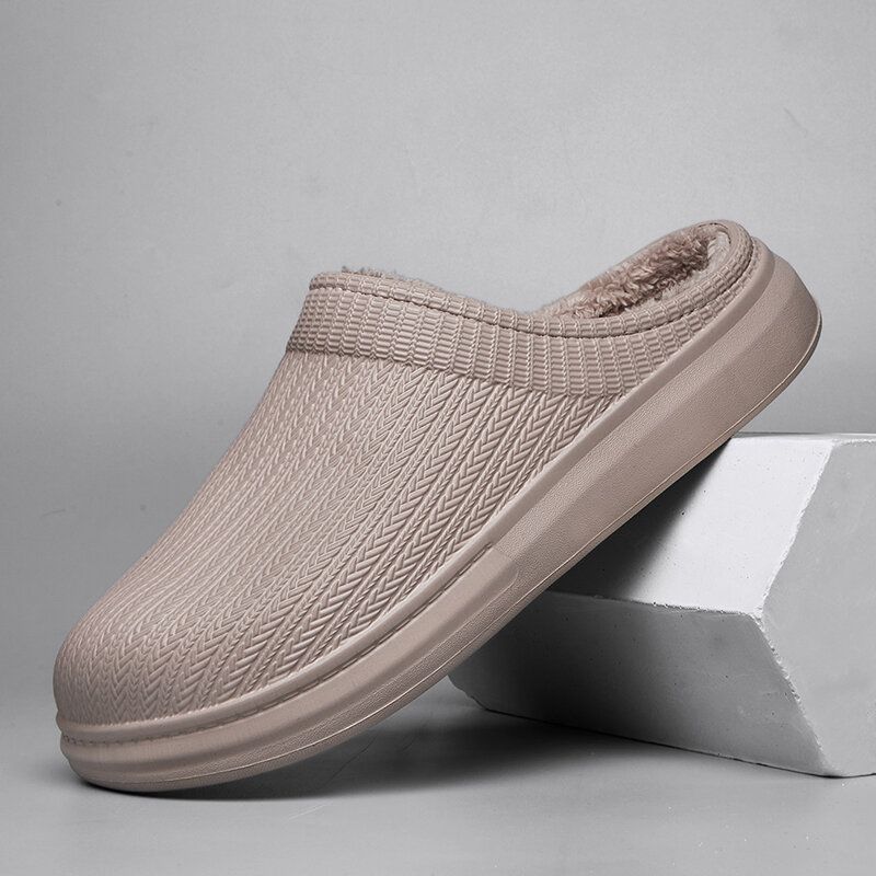 Men Comfy Wide Fit Riund Toe Backless Easy Slip-on Home Pantoufles