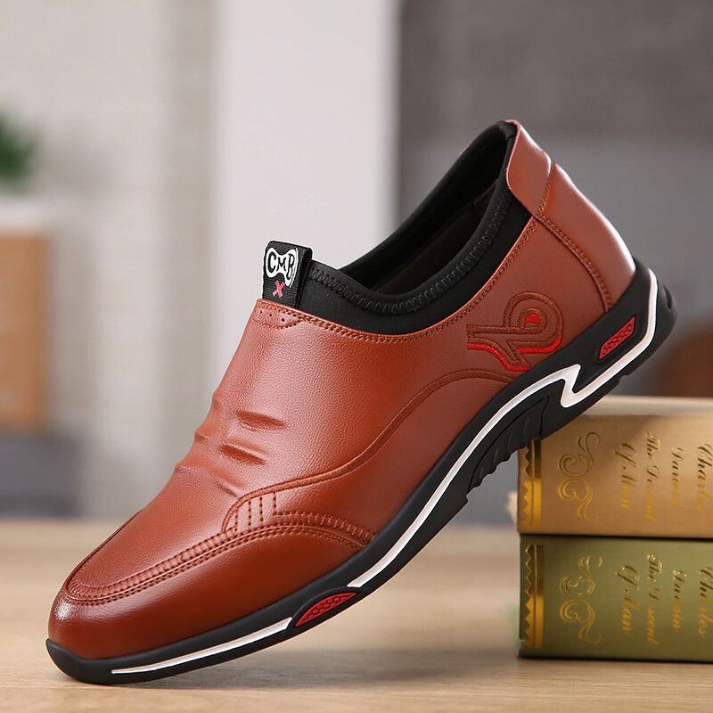 Men Elastic Slip On Microfiber Leather Driving Business Casual Mocassins