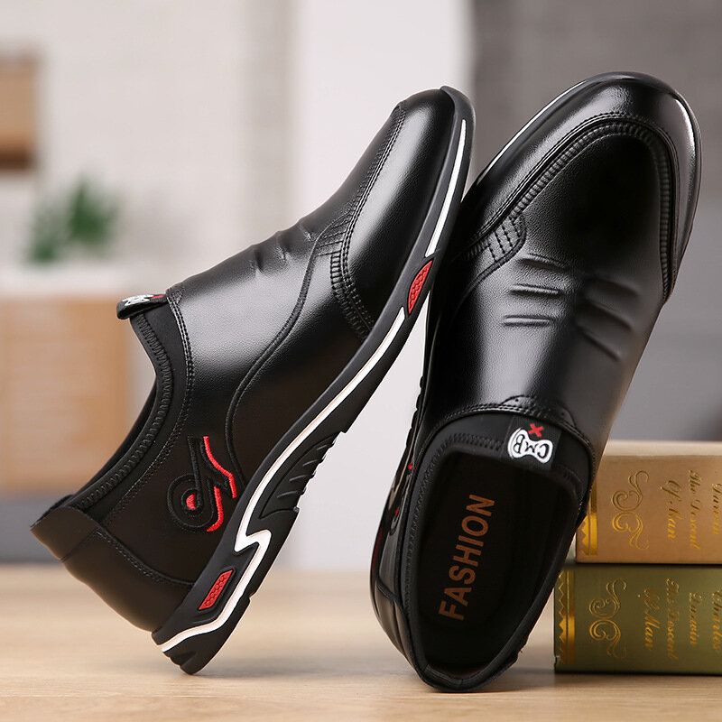 Men Elastic Slip On Microfiber Leather Driving Business Casual Mocassins