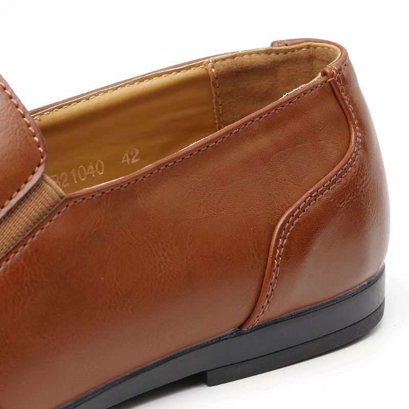 Men Non Slip Tassel Decoration Slip On Casual Leather Oxfords