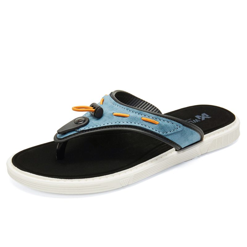 Men Outdoor Beach Slip On Denim Tissu Casual Flip Flop Pantoufles