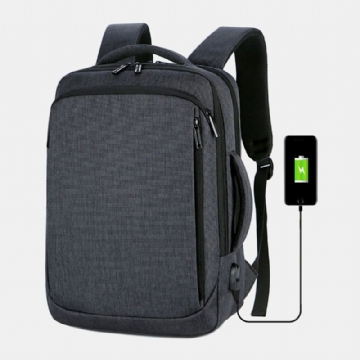 Men Oxford 15.6 Inch Usb Charging Business Laptop Bag Backpack