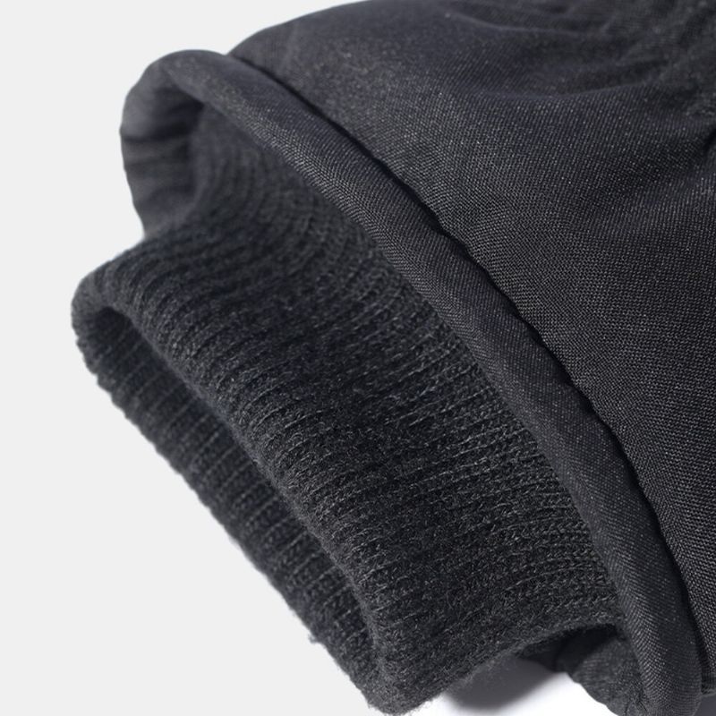 Men Plus Velours Allongé Poignet Élastique Tricoté Avec Bande Réfléchissante Coupe-vent Imperméable Chaleur Antidérapant Gants À Écran Tactile